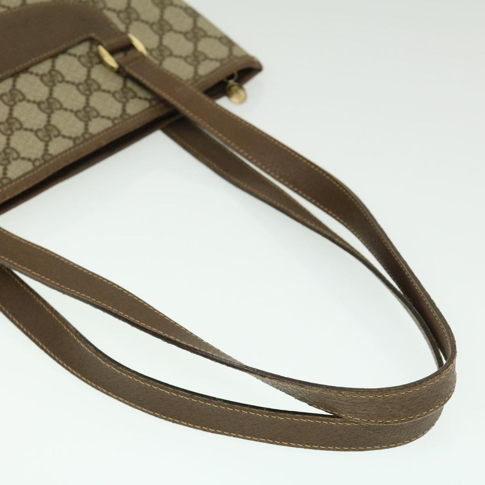 Gucci GG Canvas Shoulder Bag PVC Leather Beige fm1310