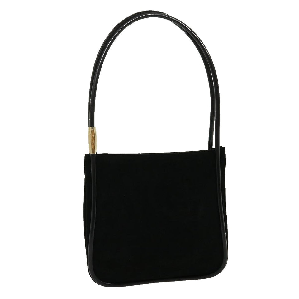 Gucci Shoulder Bag Suede Leather Black fm1455