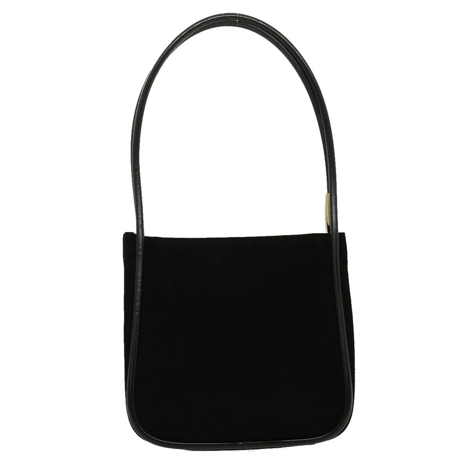 Gucci Shoulder Bag Suede Leather Black fm1455