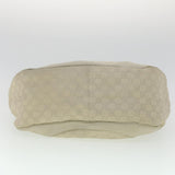 Gucci GG Canvas Tote Bag Leather White fm1564