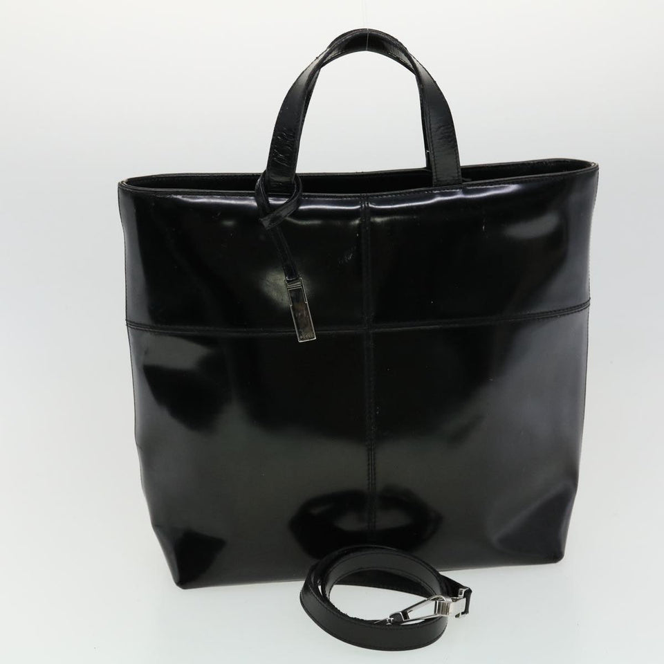 Gucci Hand Bag Leather 3Set Black fm1716