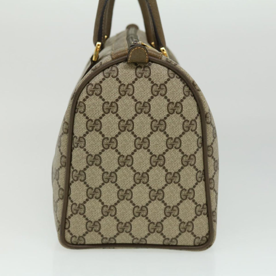 Gucci Web Sherry Line GG Canvas Boston Bag PVC Leather Beige Green fm1775