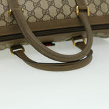 Gucci Web Sherry Line GG Canvas Boston Bag PVC Leather Beige Green fm1775