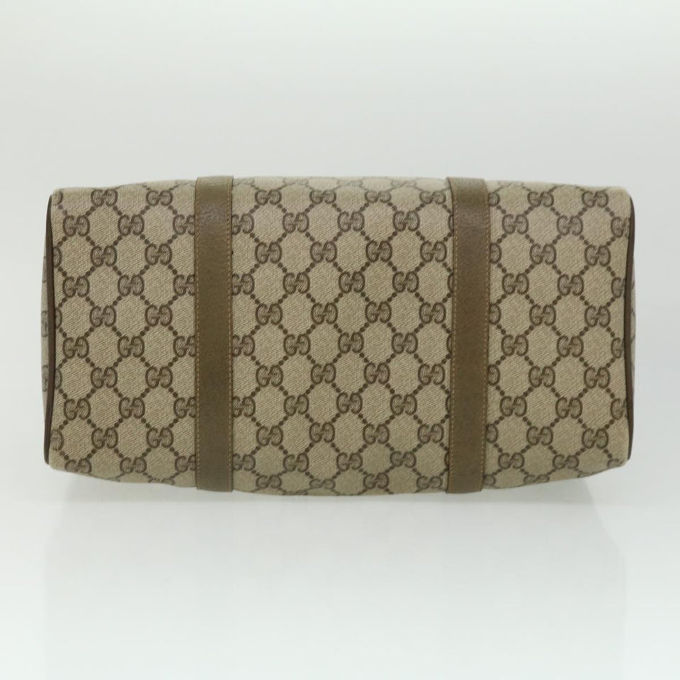 Gucci Web Sherry Line GG Canvas Boston Bag PVC Leather Beige Green fm1775