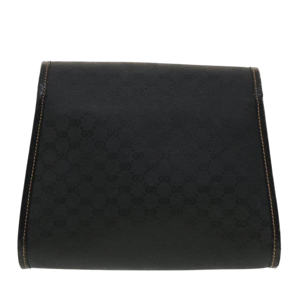 Gucci Micro GG Canvas Turn Lock Shoulder Bag Black fm1814