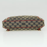 Gucci GG Canvas Shoulder Bag Beige Red fm1893