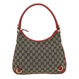 Gucci GG Canvas Shoulder Bag Beige Red fm1893