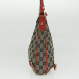 Gucci GG Canvas Shoulder Bag Beige Red fm1893