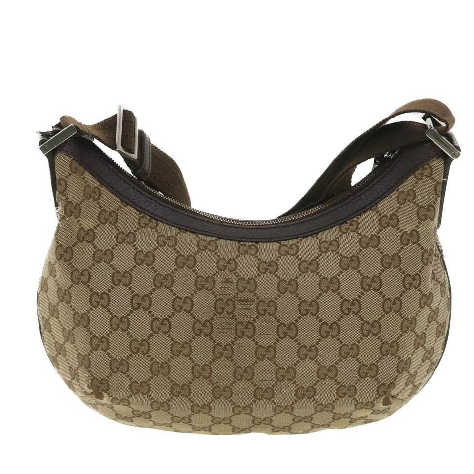 Gucci GG Canvas Shoulder Bag Beige Dark Brown 181092 fm2121