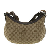 Gucci GG Canvas Shoulder Bag Beige Dark Brown 181092 fm2121