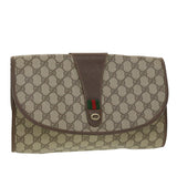 Gucci GG Canvas Web Sherry Line Clutch Bag Beige Red 156.01.031 fm2132