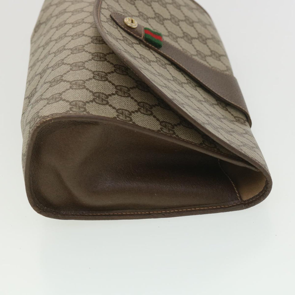 Gucci GG Canvas Web Sherry Line Clutch Bag Beige Red 156.01.031 fm2132