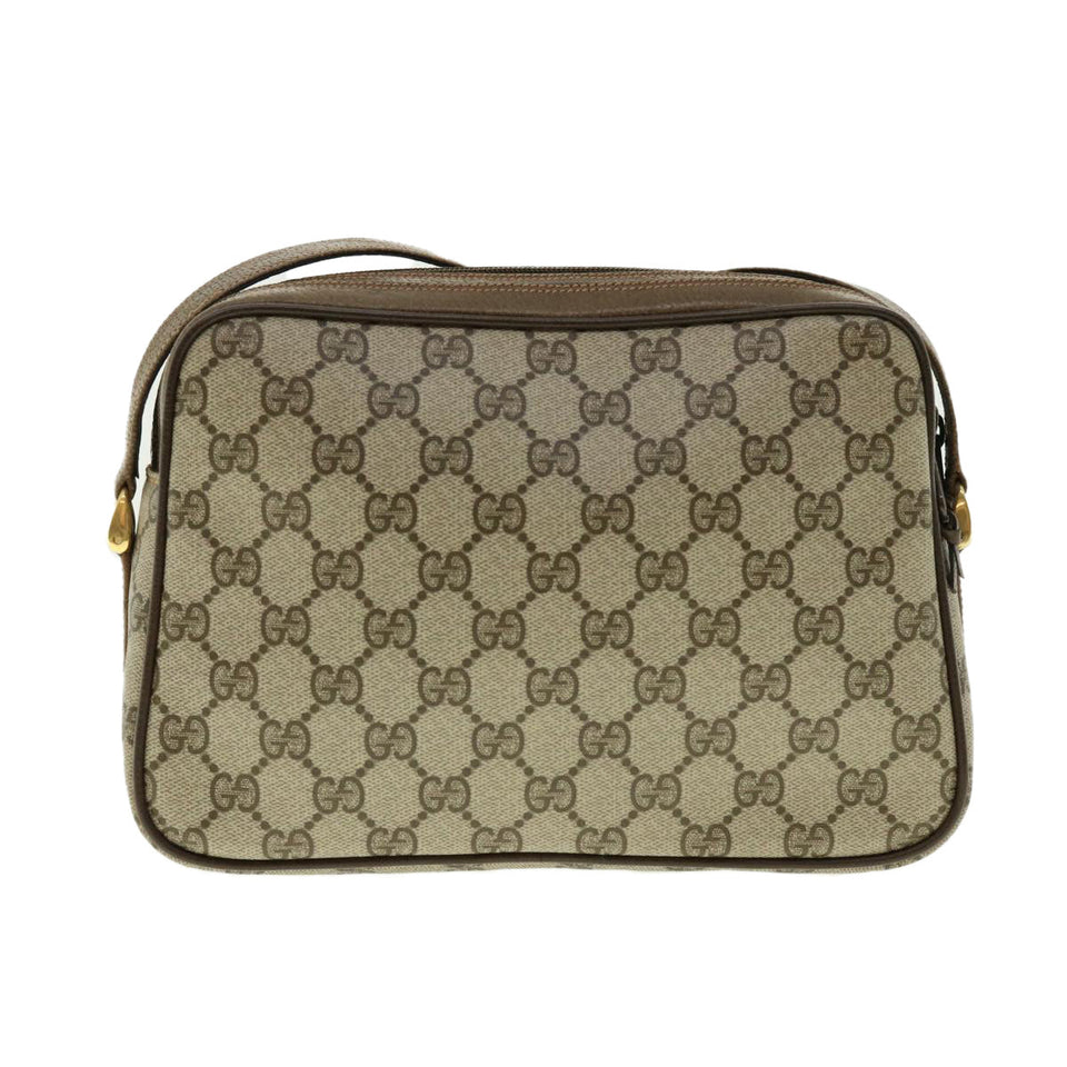 Gucci GG Canvas Web Sherry Line Shoulder Bag Beige Red Green fm2200