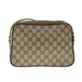 Gucci GG Canvas Web Sherry Line Shoulder Bag Beige Red Green fm2200