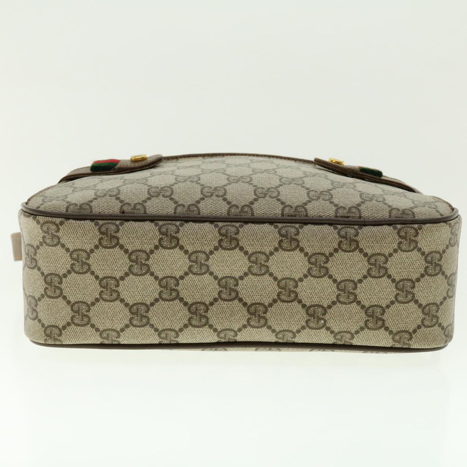 Gucci GG Canvas Web Sherry Line Shoulder Bag Beige Red Green fm2200