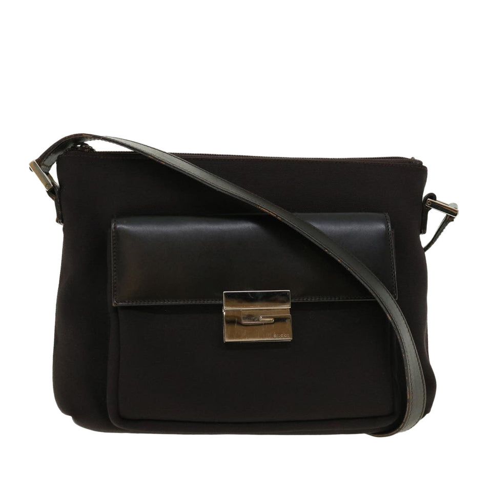 Gucci Shoulder Bag Canvas Brown fm2205