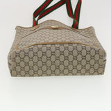 Gucci GG Plus Canvas Web Sherry Line Tote Bag Beige Red Green fm2209