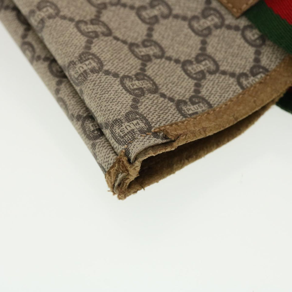 Gucci GG Plus Canvas Web Sherry Line Tote Bag Beige Red Green fm2209