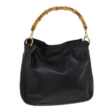 Gucci Bamboo Shoulder Bag Leather Black fm2313