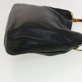 Gucci Bamboo Shoulder Bag Leather Black fm2313