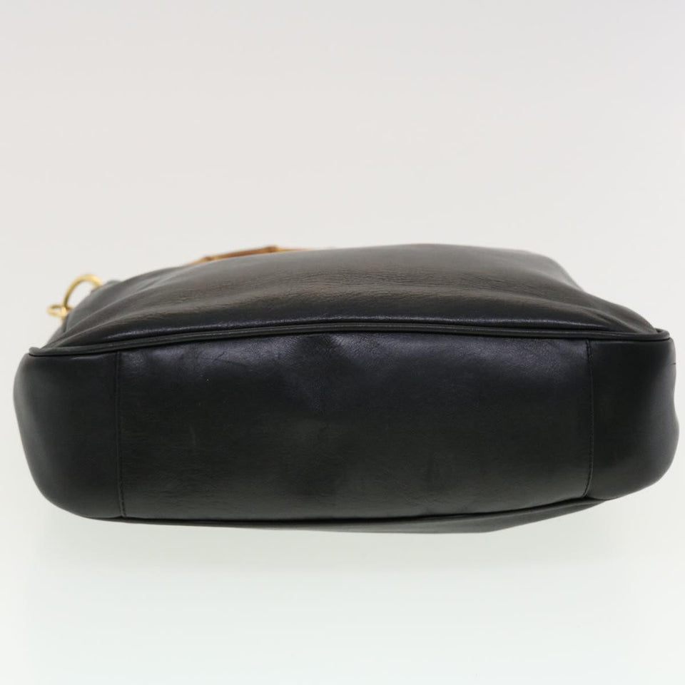 Gucci Bamboo Shoulder Bag Leather Black fm2313