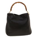 Gucci Bamboo Shoulder Bag Leather Black fm2318
