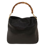 Gucci Bamboo Shoulder Bag Leather Black fm2318