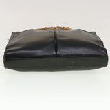 Gucci Bamboo Hand Bag Leather 2way Black fm2374
