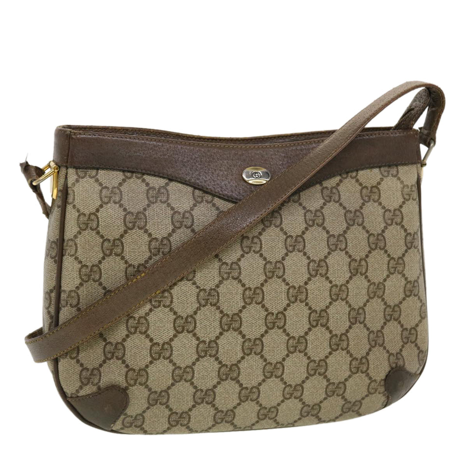Gucci GG Canvas Shoulder Bag PVC Leather Beige 32•02•022 fm2426