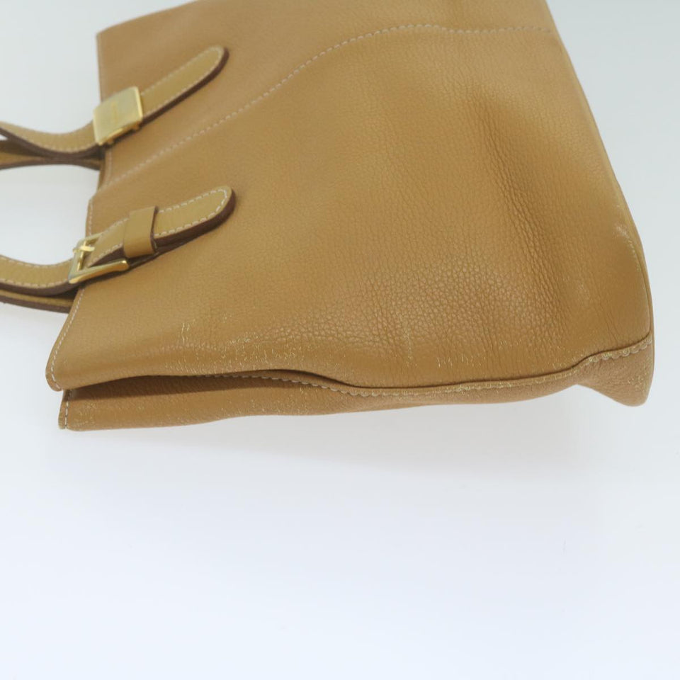 Luxury BurberrySs Tote Bag Leather Beige Auth fm3177