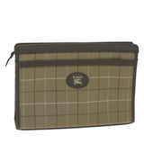 Luxury BurberrySs Nova Check Clutch Bag Canvas Brown Auth fm3178