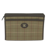 Luxury BurberrySs Nova Check Clutch Bag Canvas Brown Auth fm3178