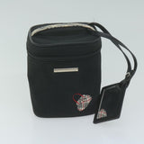 Luxury Burberry s Cosmetic Clutch Bag Leather 2Set Black Brown Auth fm3179