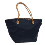 Luxury BurberrySs Nova Check Blue Label Tote Bag Nylon Navy Auth fm3650