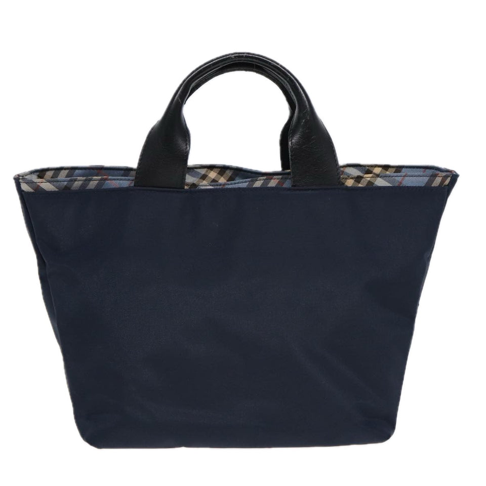 Luxury Burberry Nova Check Hand Bag Nylon Navy Auth fm3652