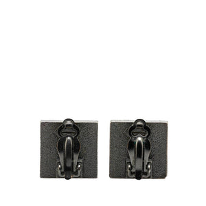 Chanel Metal Square Coco Mark Rhinestone Earrings 00A