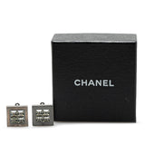 Chanel Metal Square Coco Mark Rhinestone Earrings 00A