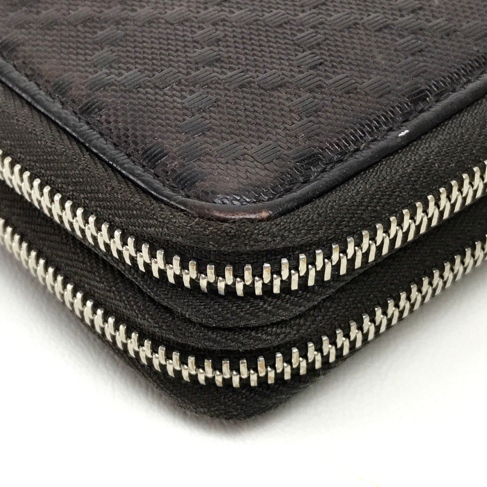 Gucci Long Wallet Purse 269883 leather Dark brown Diamante Travel case unisex(Unisex)