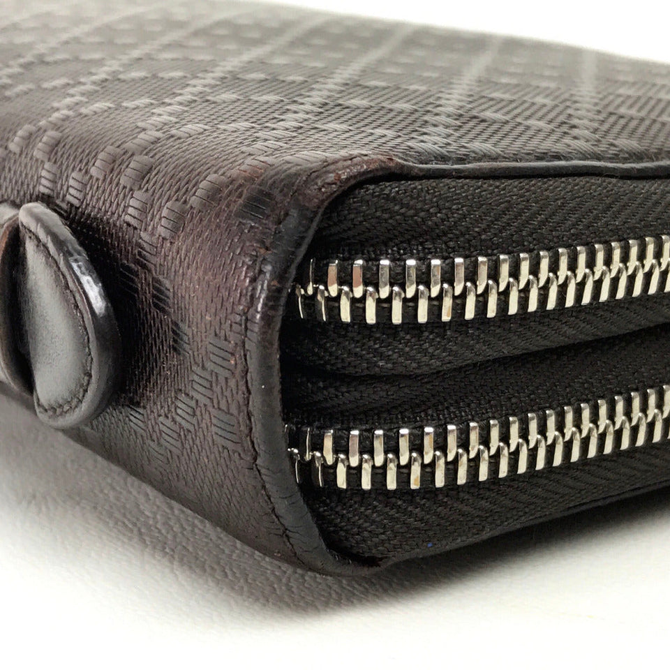 Gucci Long Wallet Purse 269883 leather Dark brown Diamante Travel case unisex(Unisex)