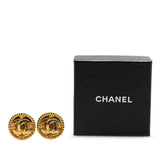 Chanel Gold Plated Coco Mark Round Earrings 96A