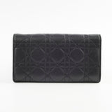 Christian Dior Lambskin Long Wallet On Chain WOC Black
