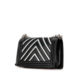 Chanel Boy Chanel Chevron V Stitch Lambskin Patent Leather Shoulder Bag