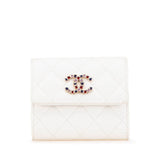 Chanel Coco Mark Bijou Caviar Skin Trifold Wallet
