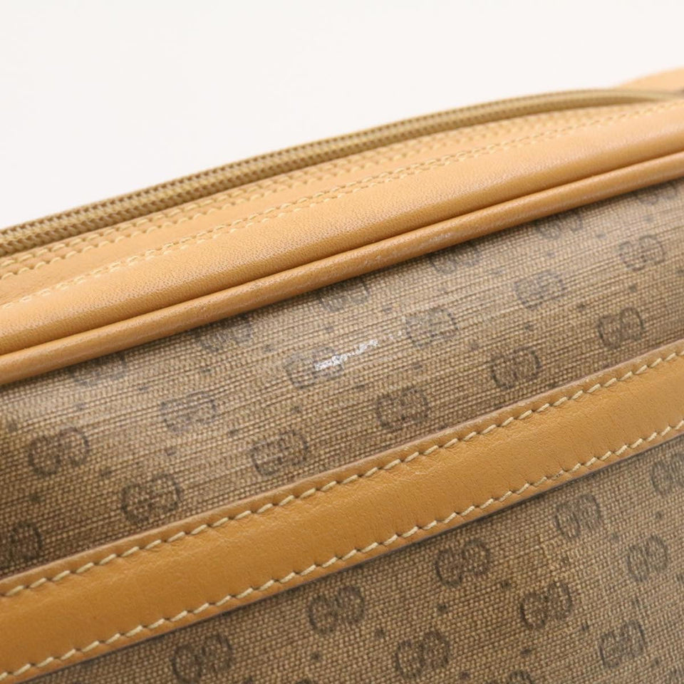 Gucci Micro GG Canvas Cross body Shoulder Bag PVC Leather Beige am1195g