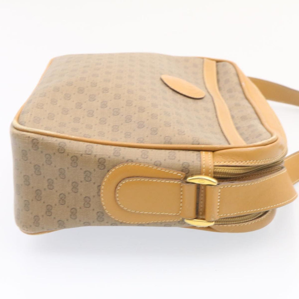 Gucci Micro GG Canvas Cross body Shoulder Bag PVC Leather Beige am1195g