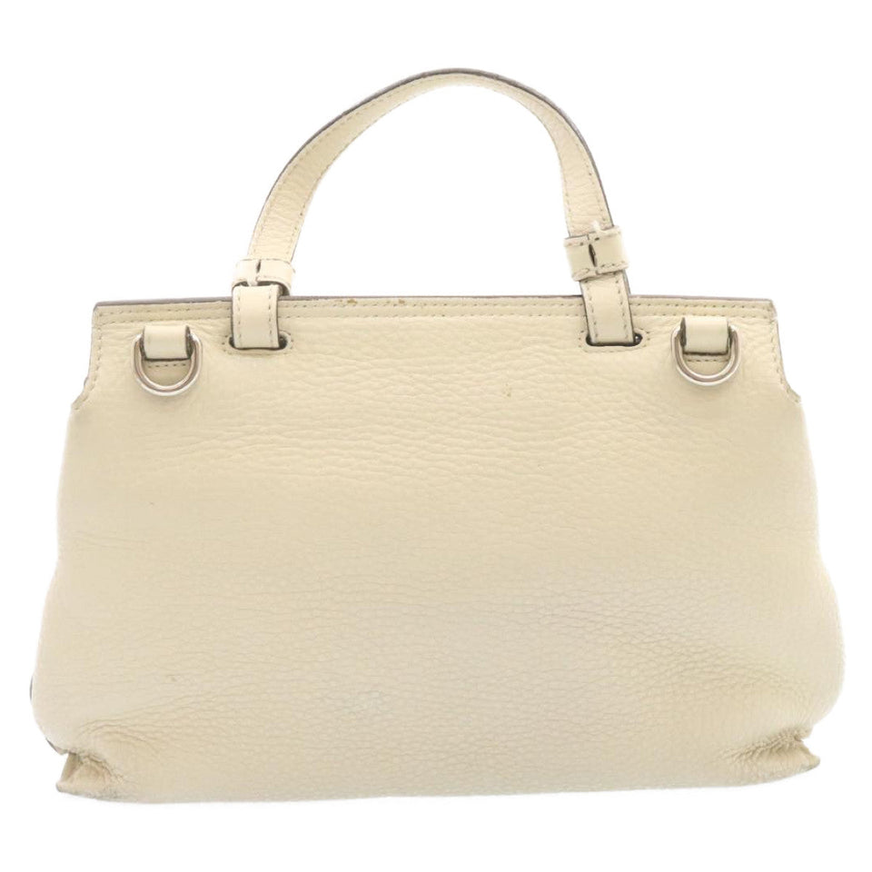 Gucci Bamboo Turn Lock 2Way Hand Bag White am1235g