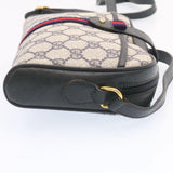 Gucci Sherry Line GG Canvas Shoulder Bag Navy Red am1664g