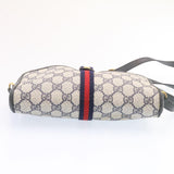 Gucci Sherry Line GG Canvas Shoulder Bag Navy Red am1664g