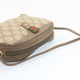 Gucci Web Sherry Line GG Canvas Shoulder Bag Beige Red Green am1986g