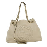 Gucci Interlocking Chain Tote Bag Leather White am2354g